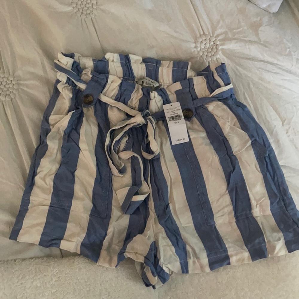 Blue and white striped shorts from American Eagle // Size Small